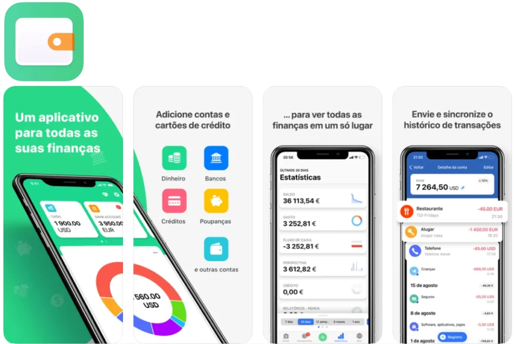 aplicativo para controle financeiro wallet